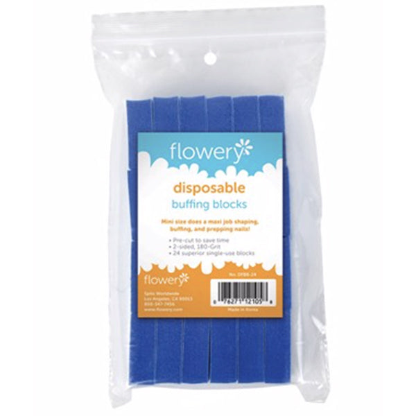 Flowery Disposable Buffing Blocks - 24 ct.