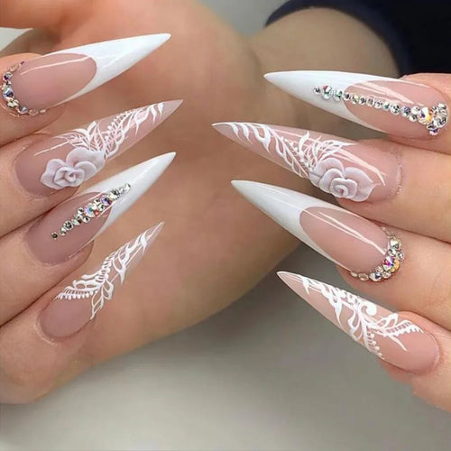 24Pcs Press On Nails – Stylish Glue On Fake Nails Set