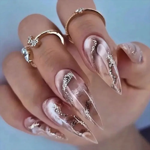 24Pcs Press On Nails – Stylish Glue On Fake Nails Set