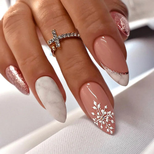 24Pcs Press On Nails – Stylish Glue On Fake Nails Set