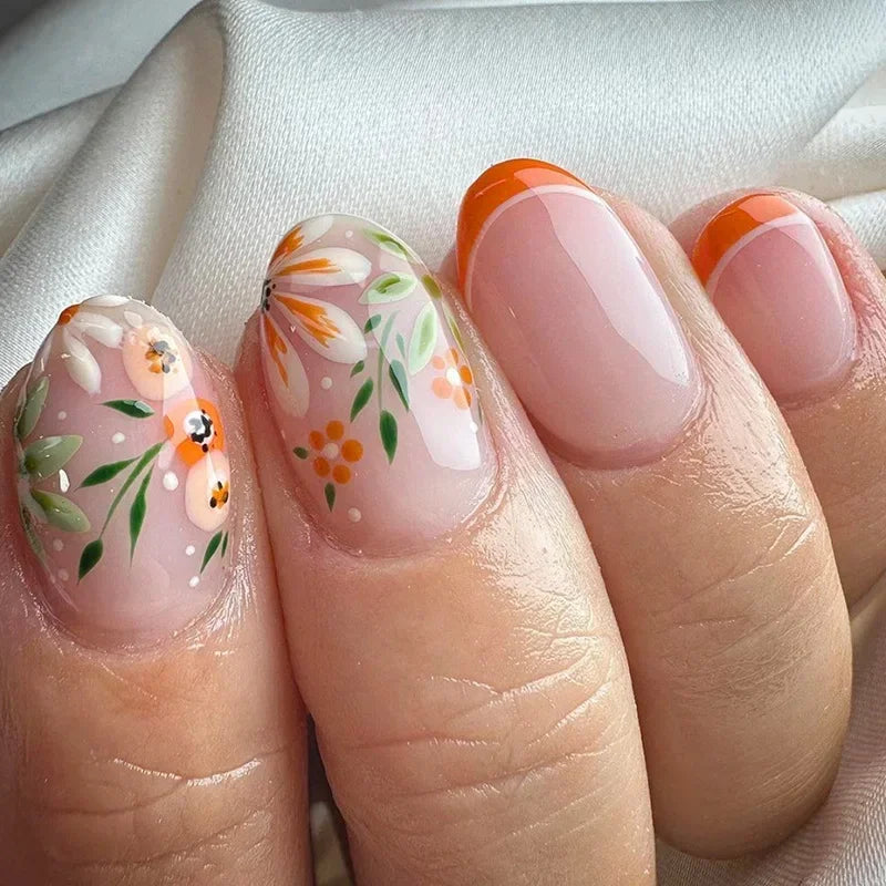 24Pcs Press On Nails – Stylish Glue On Fake Nails Set