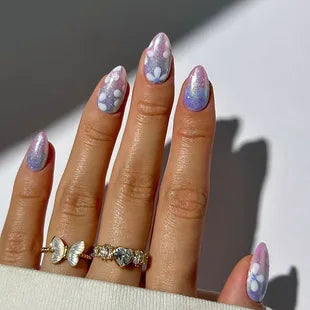 24pcs Purple Press On Nails – Free Glue Included