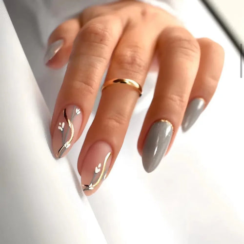 24Pcs Press On Nails – Stylish Glue On Fake Nails Set