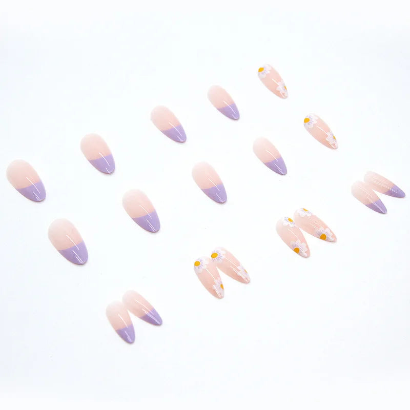 24pcs Purple Press On Nails – Free Glue Included