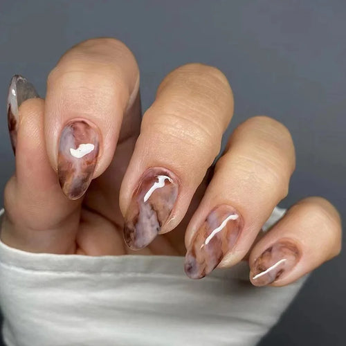 24Pcs Press On Nails – Stylish Glue On Fake Nails Set