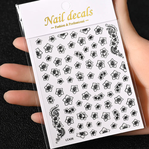 3D Gold Sun, Moon & Star Bronzing Nail Art Sticker – Celestial Design Stickers