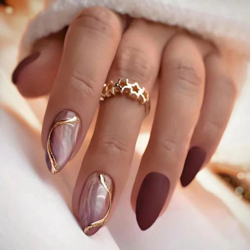 24Pcs Press On Nails – Stylish Glue On Fake Nails Set