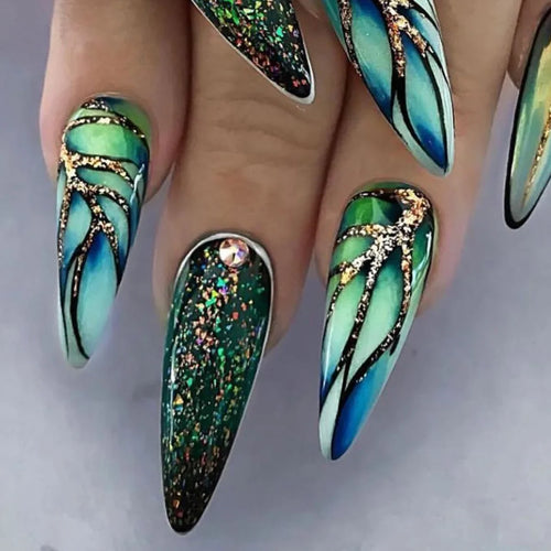24Pcs Press On Nails – Stylish Glue On Fake Nails Set