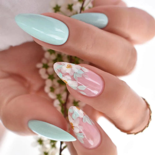 24pcs Detachable Acrylic Press On Nails – Cute French Style