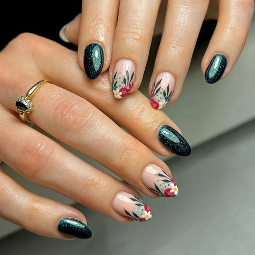 24pcs Detachable Acrylic Press On Nails – Cute French Style