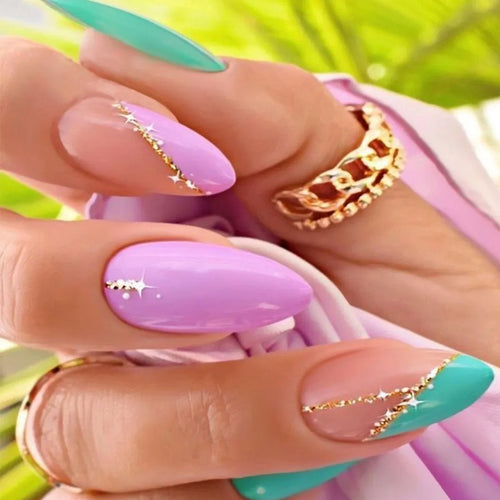 24Pcs Press On Nails – Stylish Glue On Fake Nails Set