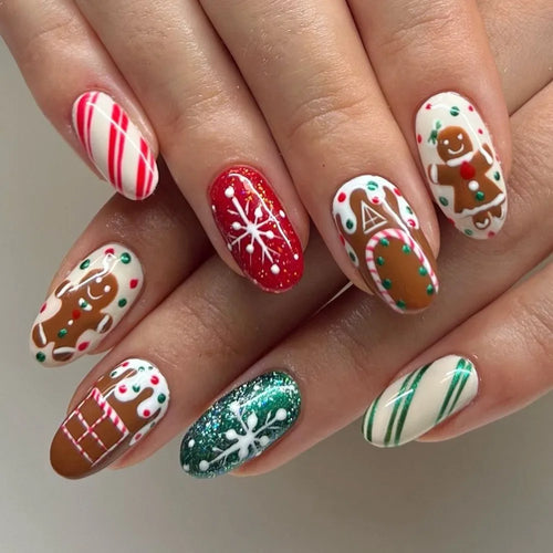 24pcs Detachable Acrylic Press On Nails – Cute French Style