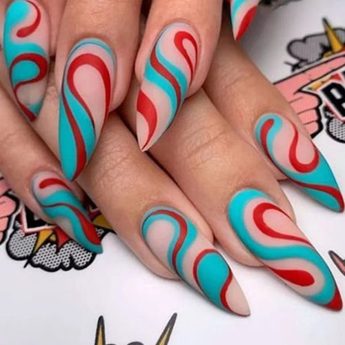 24Pcs Press On Nails – Stylish Glue On Fake Nails Set