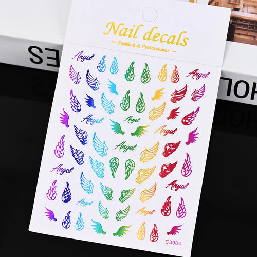 3D Gold Sun, Moon & Star Bronzing Nail Art Sticker – Celestial Design Stickers