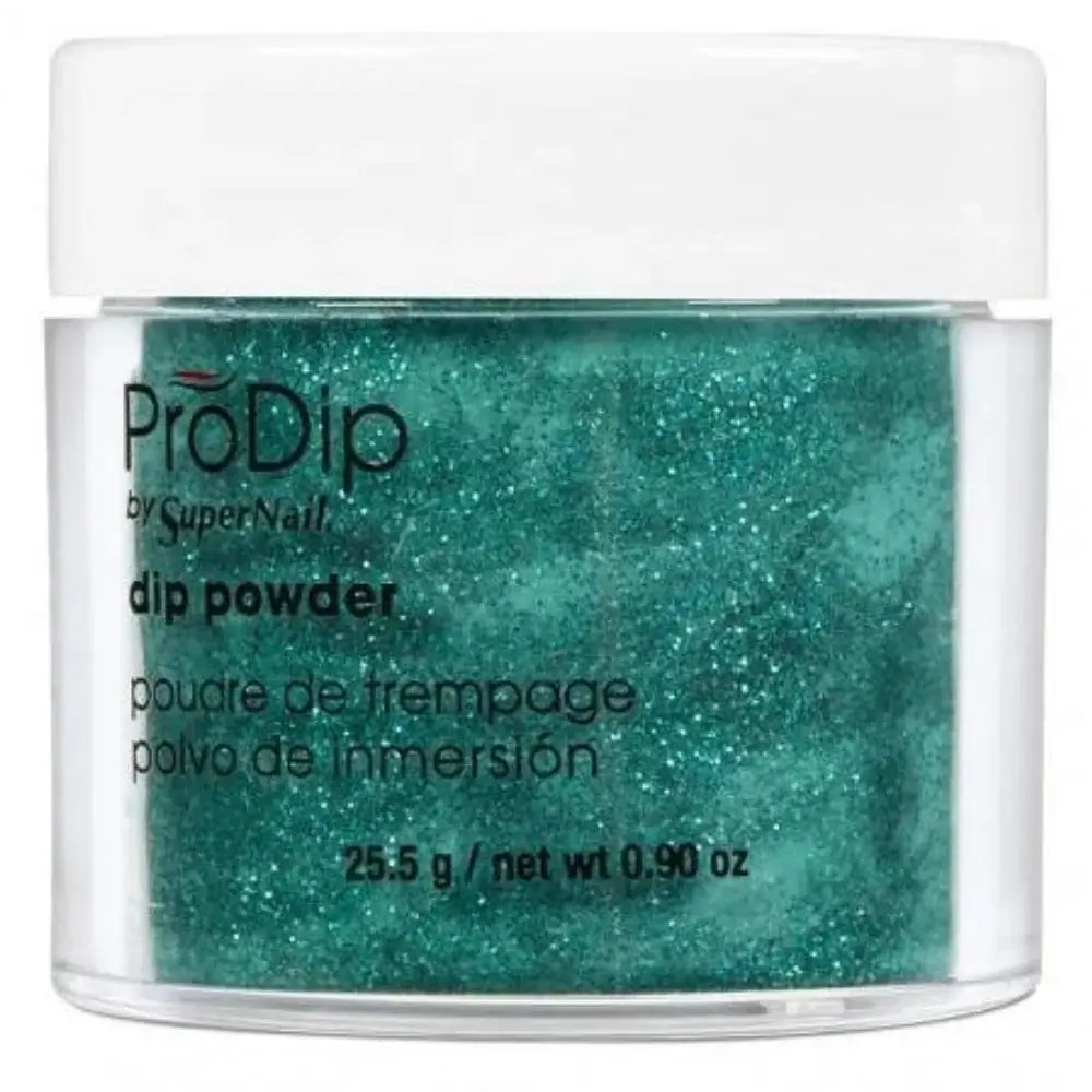 ProDip Acrylic Powder - Enchanting Emerald - Green Glitter Nail Color