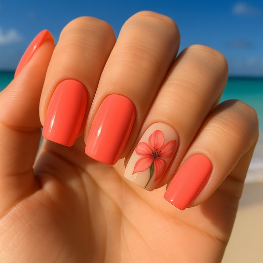 🌺 Ready, Set, Glow! The Boldest Coral, Pink and Beachy Nail Colors to Rock This Season