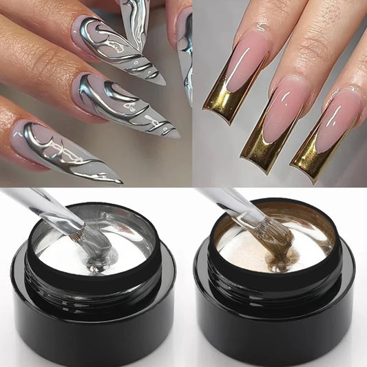 Chrome Gel Polish silver - gold