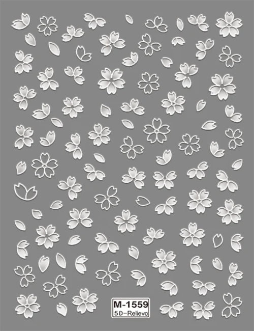 5D Embossed Nail Art Stickers Decals Self-Adhesive Nail Supplies Nail