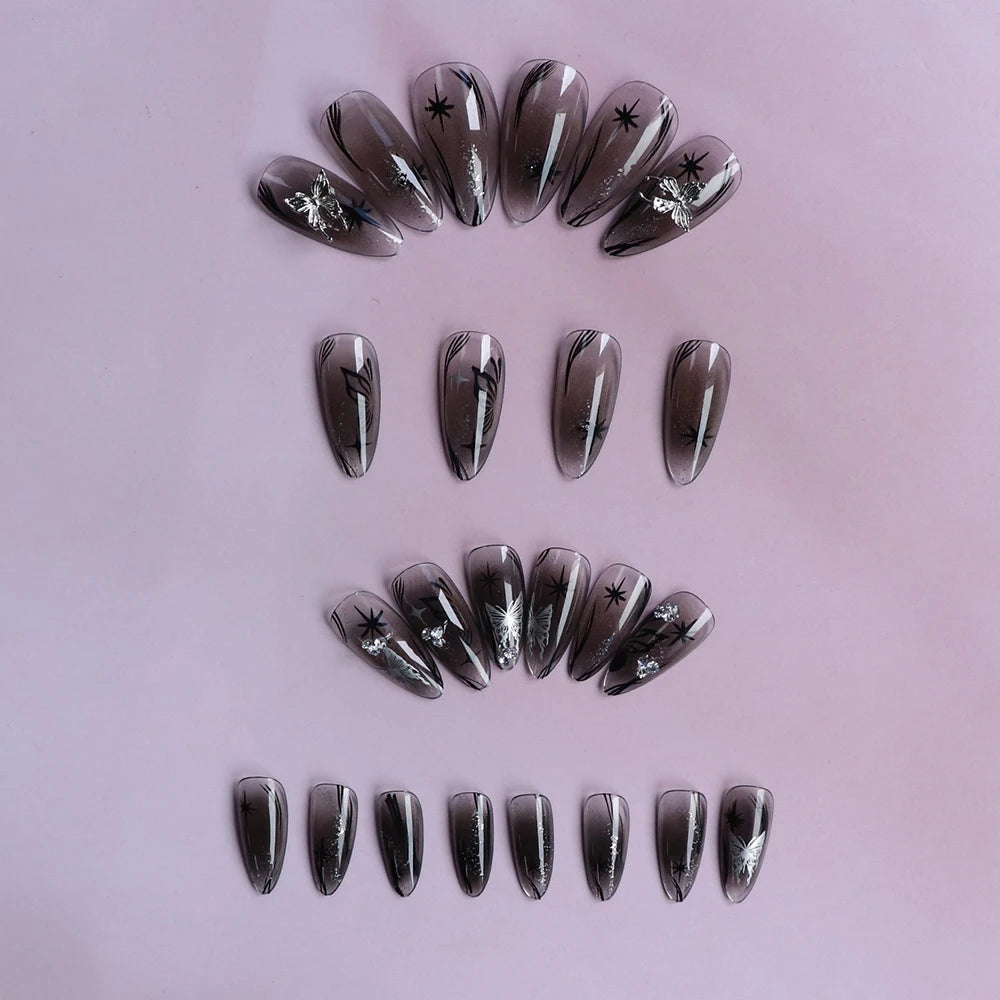 24pcs Long Stiletto Press On Nails – Elegant Wearable Tips