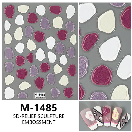 5D Embossed Nail Art Stickers Decals Self-Adhesive Nail Supplies Nail