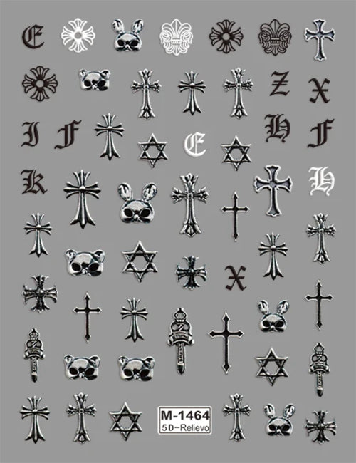 5D Embossed Nail Art Stickers Decals Self-Adhesive Nail Supplies Nail