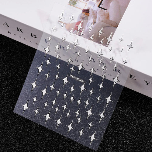 3D Gold Sun, Moon & Star Bronzing Nail Art Sticker – Celestial Design Stickers