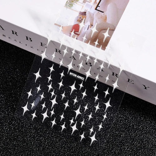 3D Gold Sun, Moon & Star Bronzing Nail Art Sticker – Celestial Design Stickers