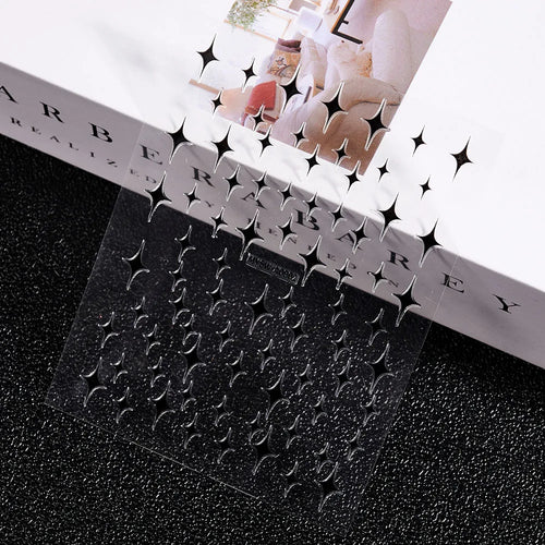 3D Gold Sun, Moon & Star Bronzing Nail Art Sticker – Celestial Design Stickers