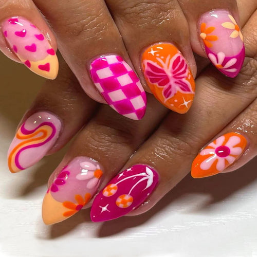 24pcs Long Stiletto Press On Nails – Elegant Wearable Tips