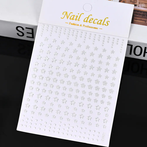 3D Gold Sun, Moon & Star Bronzing Nail Art Sticker – Celestial Design Stickers