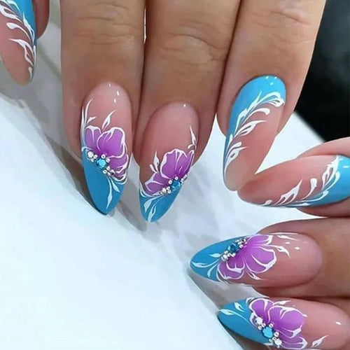 24Pcs Press On Nails – Stylish Glue On Fake Nails Set