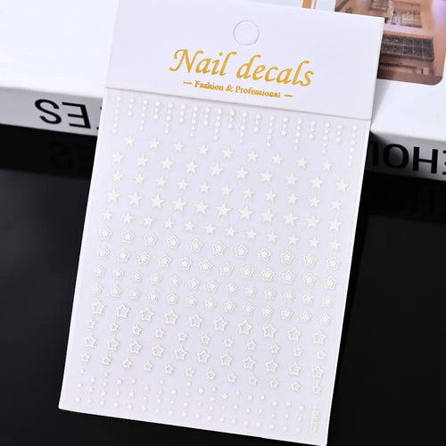 3D Gold Sun, Moon & Star Bronzing Nail Art Sticker – Celestial Design Stickers