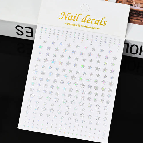 3D Gold Sun, Moon & Star Bronzing Nail Art Sticker – Celestial Design Stickers