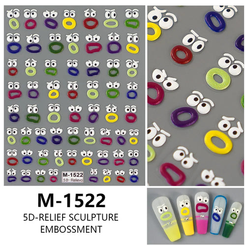 5D Embossed Nail Art Stickers Decals Self-Adhesive Nail Supplies Nail