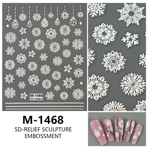 5D Embossed Nail Art Stickers Decals Self-Adhesive Nail Supplies Nail