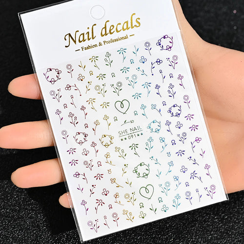 3D Gold Sun, Moon & Star Bronzing Nail Art Sticker – Celestial Design Stickers