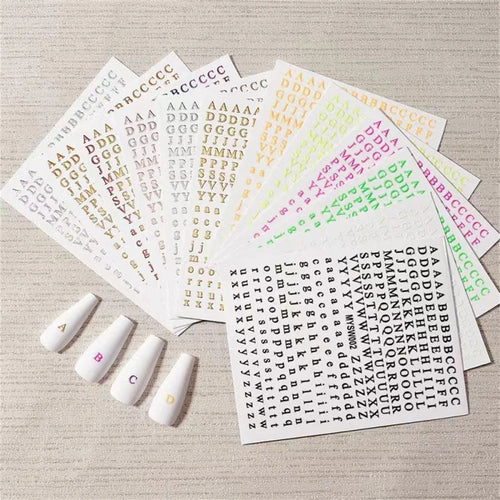 Gold & Silver Nail Art Decal Stickers – Mixed Shapes (5pcs)