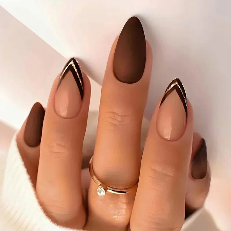 24Pcs Press On Nails – Stylish Glue On Fake Nails Set
