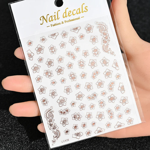 3D Gold Sun, Moon & Star Bronzing Nail Art Sticker – Celestial Design Stickers