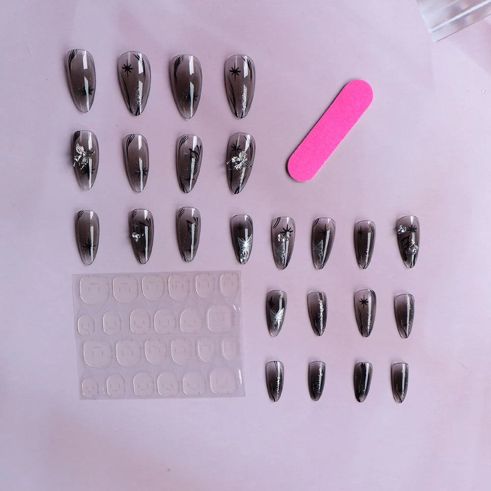 24pcs Long Stiletto Press On Nails – Elegant Wearable Tips