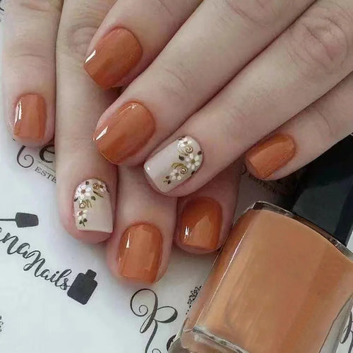 24pcs Short Square Press On  Nails Set