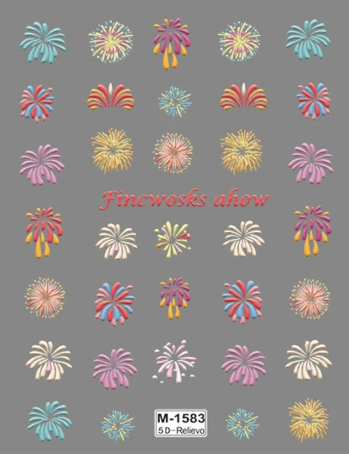 5D Embossed Nail Art Stickers Decals Self-Adhesive Nail Supplies Nail