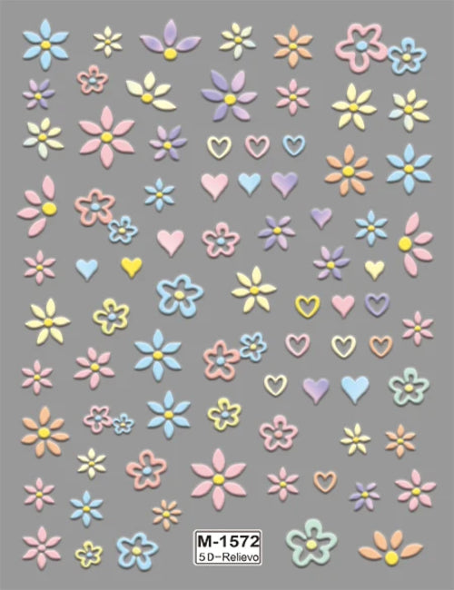 5D Embossed Nail Art Stickers Decals Self-Adhesive Nail Supplies Nail
