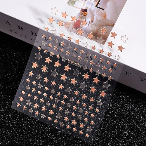 3D Gold Sun, Moon & Star Bronzing Nail Art Sticker – Celestial Design Stickers