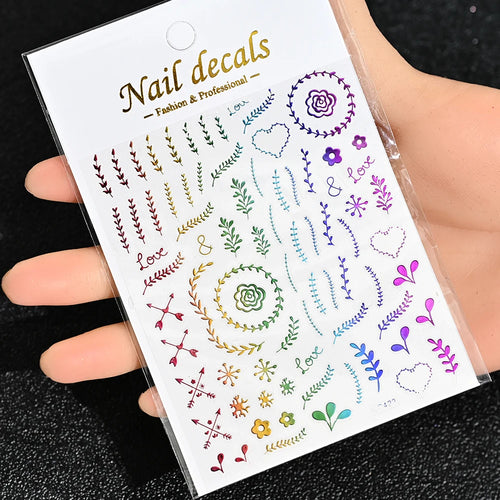 3D Gold Sun, Moon & Star Bronzing Nail Art Sticker – Celestial Design Stickers