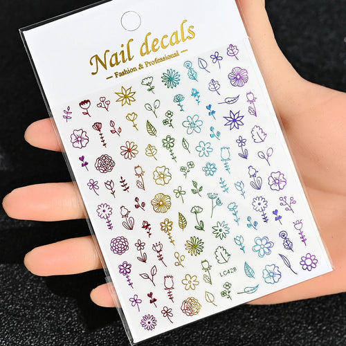 3D Gold Sun, Moon & Star Bronzing Nail Art Sticker – Celestial Design Stickers
