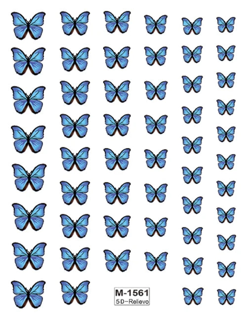 5D Embossed Nail Art Stickers Decals Self-Adhesive Nail Supplies Nail