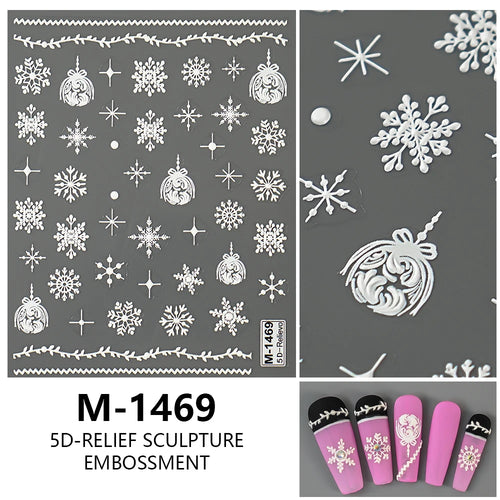 5D Embossed Nail Art Stickers Decals Self-Adhesive Nail Supplies Nail