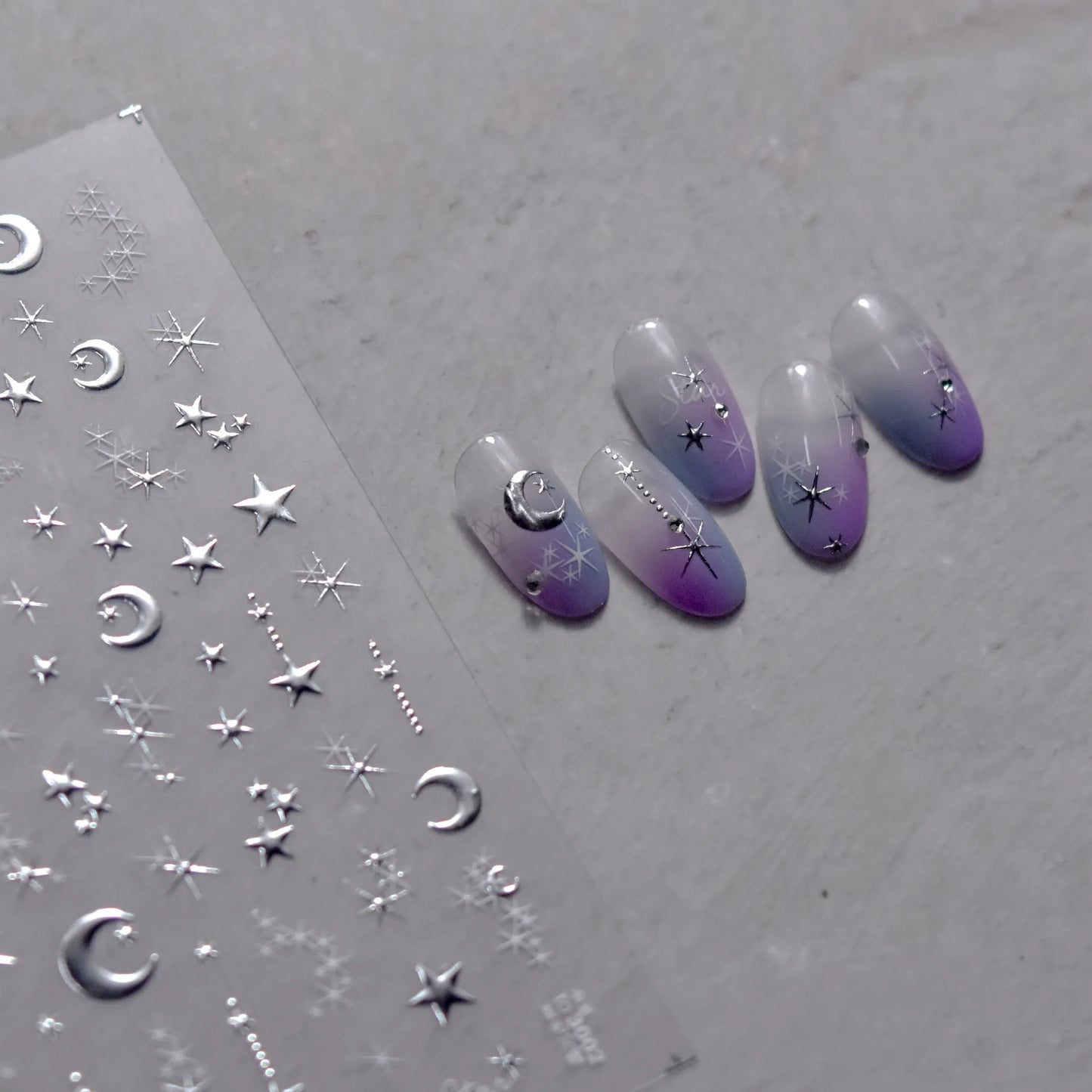 3D Gold Sun, Moon & Star Bronzing Nail Art Sticker – Celestial Design Stickers