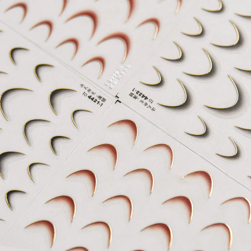 Gold & Silver Nail Art Decal Stickers – Mixed Shapes (5pcs)